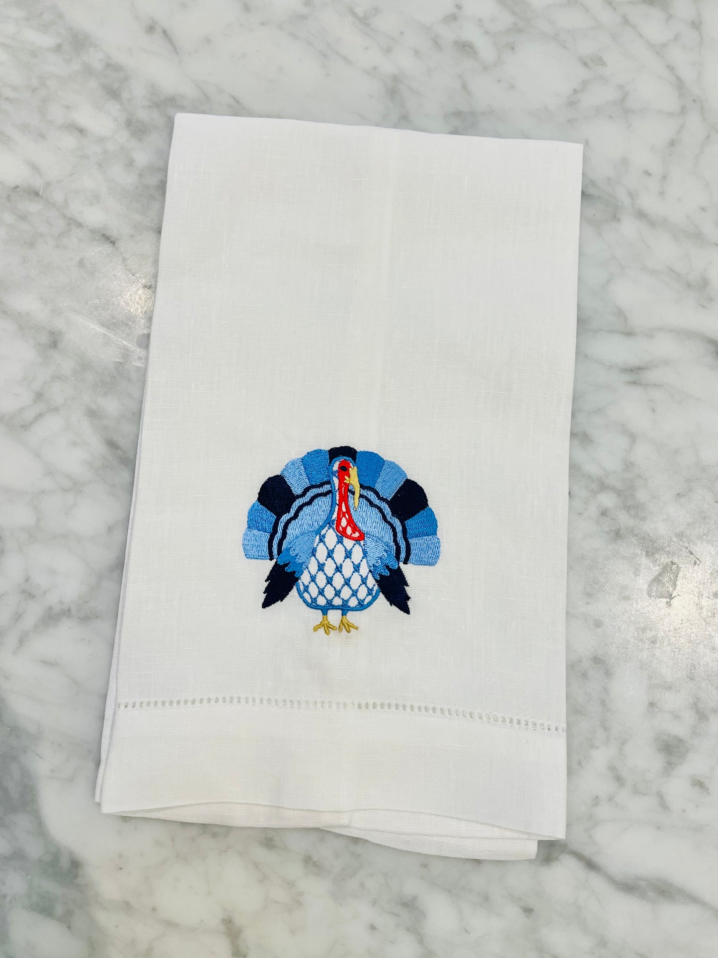 Hemstitch White Guest Towel