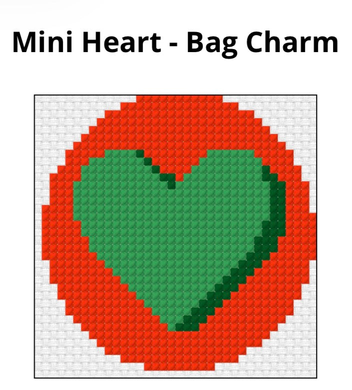 Mini Heart Bag Charm CHART